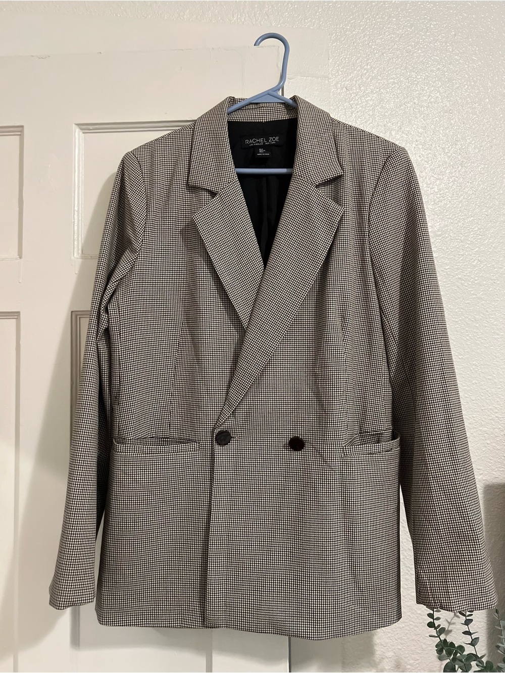 Rachel Zoe Black & White Houndstooth Blazer Jacket